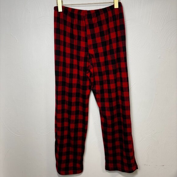 Red Plaid Lounge Pants Sleepwear Casual Pull On Elastic Stretch Relaxed Womens L - Picture 4 of 4